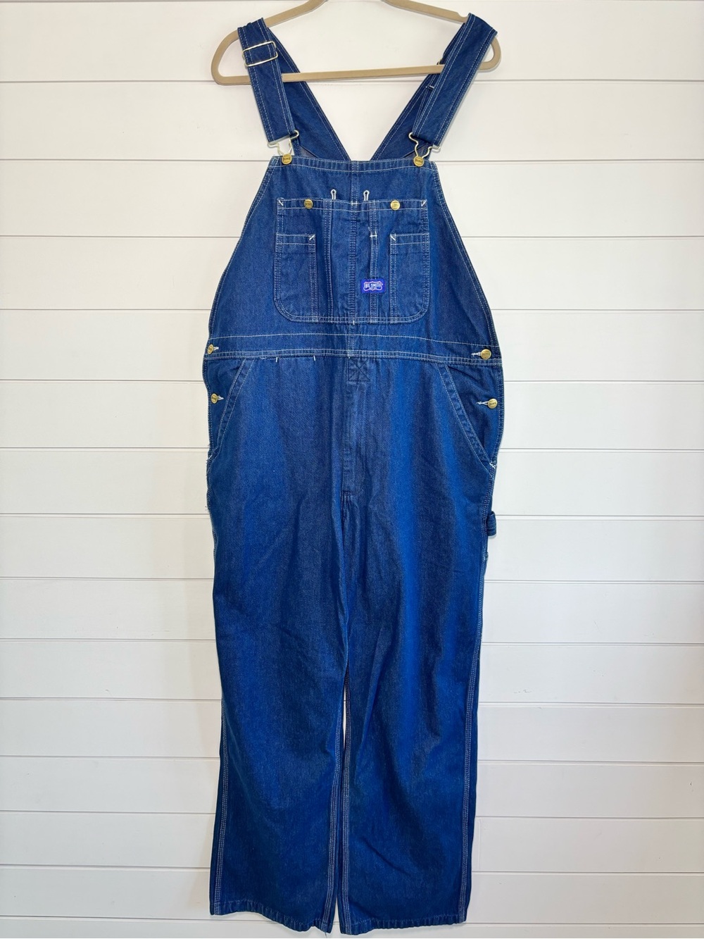 Big Smith Relaxed Fit Cotton Blue Denim Overalls Size 38/30